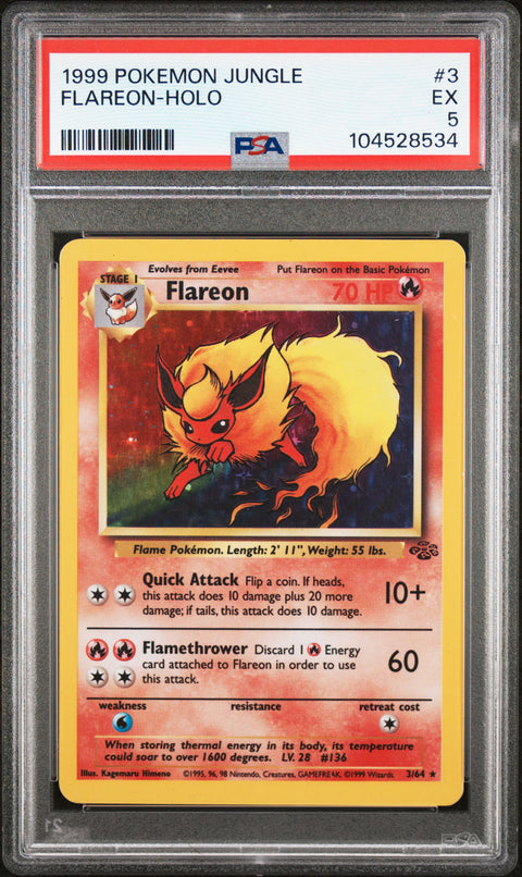 1999 Pokemon Jungle Flareon-Holo #3 PSA 5