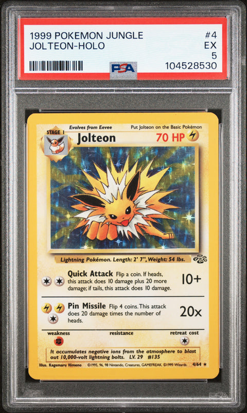 1999 Pokemon Jungle Jolteon-Holo #4 PSA 5