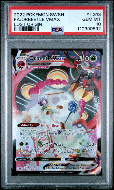 2022 Pokemon Sword & Shield Lost Origin Fa/Orbeetle Vmax #TG13 PSA 10