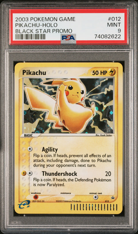 2003 Pokemon Black Star Promo Pikachu-Holo #012 PSA 9