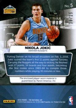 2016 Panini National VIP Party #5 Nikola Jokic Relics Blue Pulsar #/25