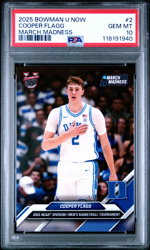 2025 Bowman U Now March Madness #2 Cooper Flagg PSA 10 118191940