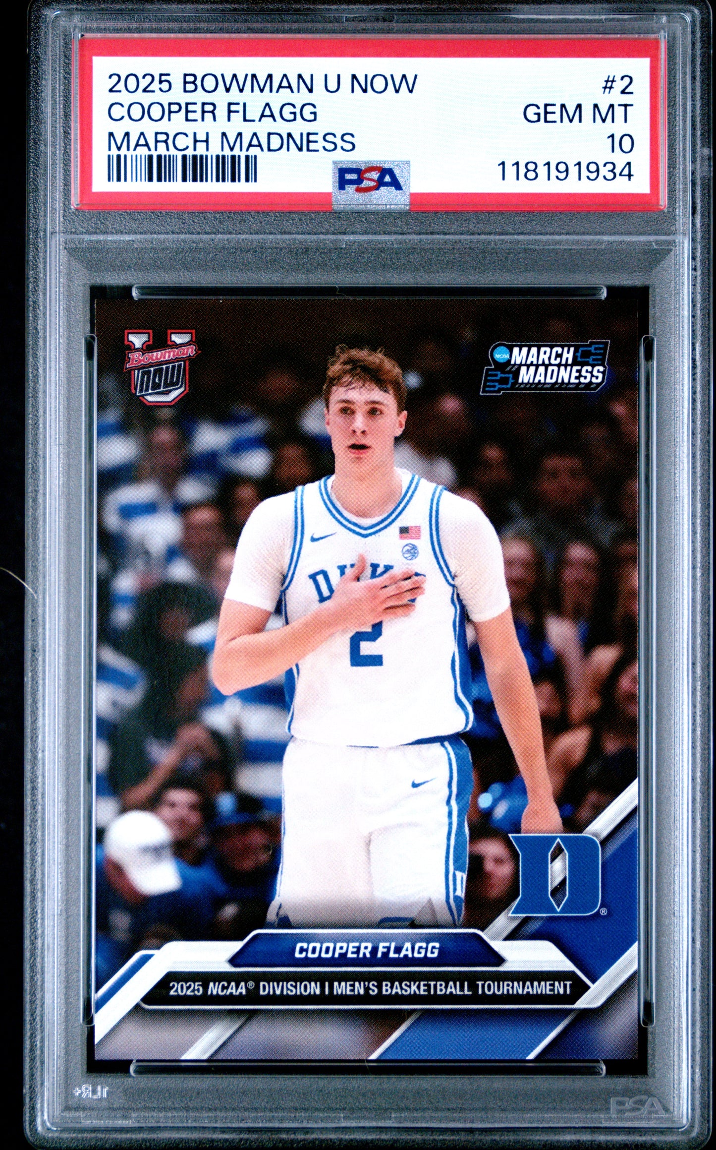 2025 Bowman U Now March Madness #2 Cooper Flagg PSA 10 118191934
