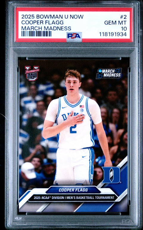 2025 Bowman U Now March Madness #2 Cooper Flagg PSA 10 118191934