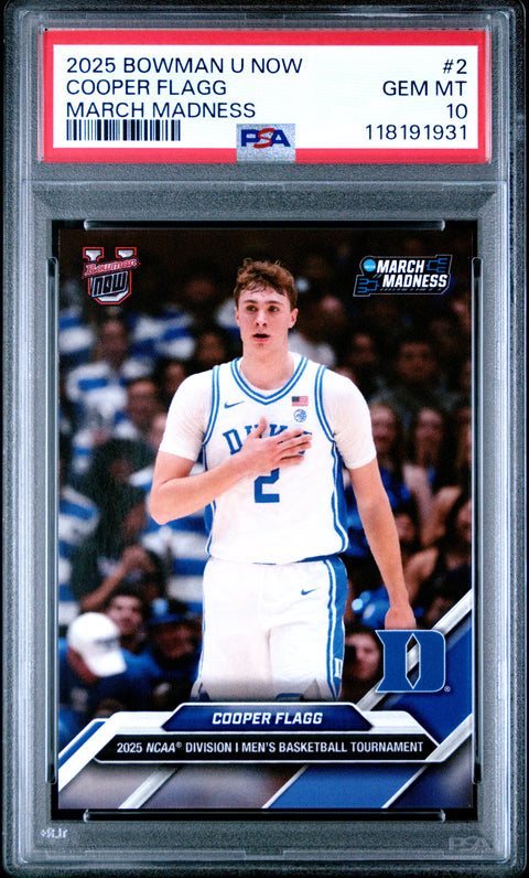 2025 Bowman U Now March Madness #2 Cooper Flagg PSA 10 118191931