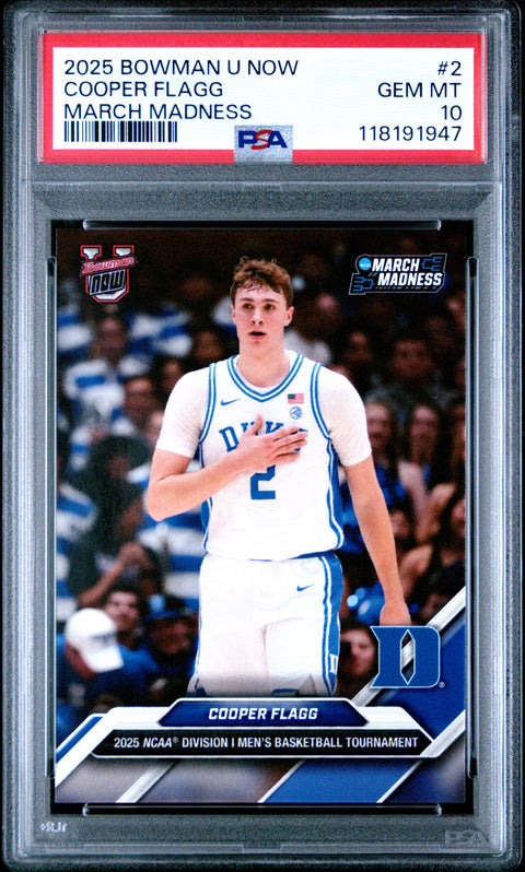 2025 Bowman U Now March Madness #2 Cooper Flagg PSA 10 118191947