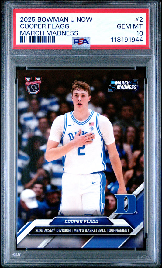 2025 Bowman U Now March Madness #2 Cooper Flagg PSA 10 118191944