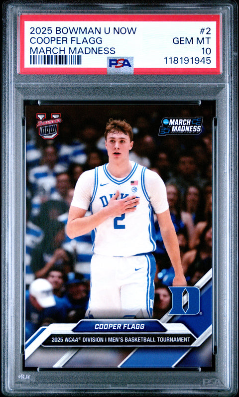 2025 Bowman U Now March Madness #2 Cooper Flagg PSA 10 118191945