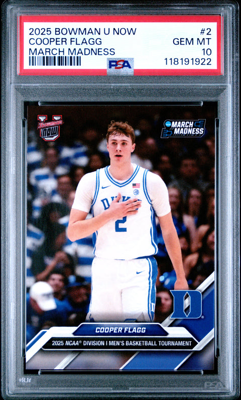 2025 Bowman U Now March Madness #2 Cooper Flagg PSA 10 118191922