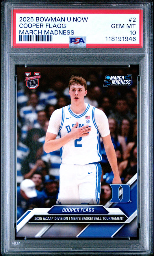 2025 Bowman U Now March Madness #2 Cooper Flagg PSA 10 118191946