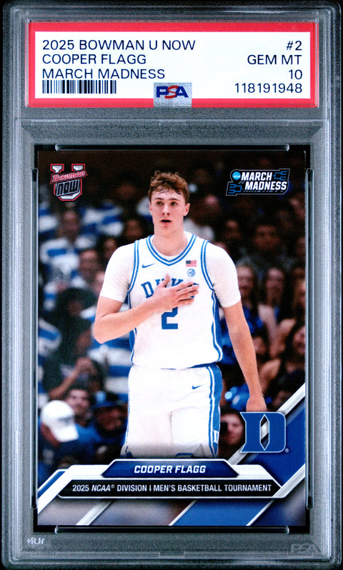2025 Bowman U Now March Madness #2 Cooper Flagg PSA 10 118191948
