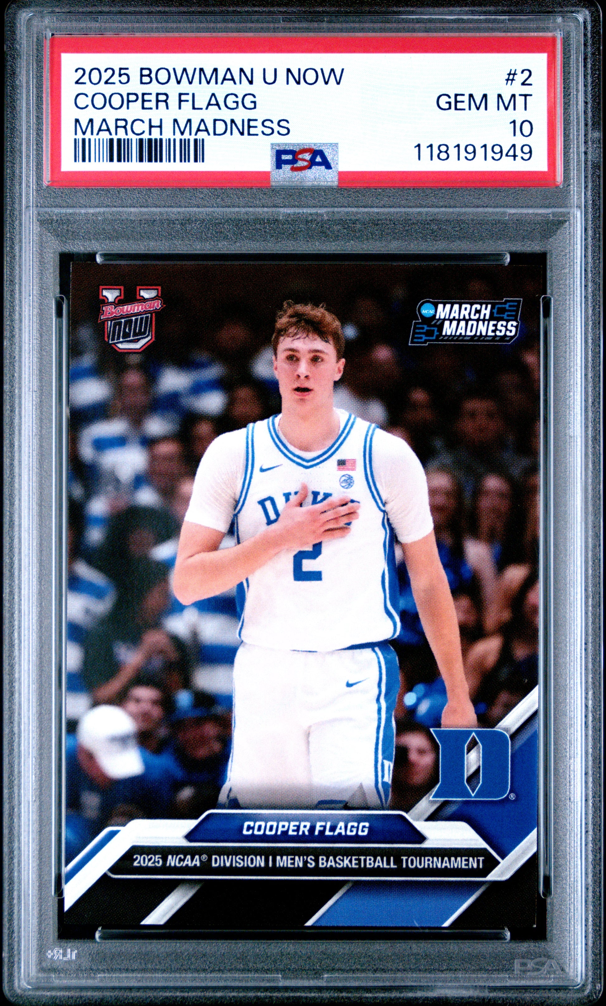 2025 Bowman U Now March Madness #2 Cooper Flagg PSA 10 118191949