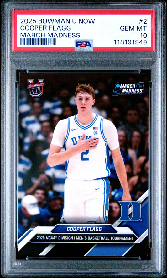 2025 Bowman U Now March Madness #2 Cooper Flagg PSA 10 118191949