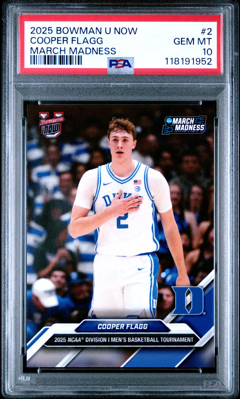 2025 Bowman U Now March Madness #2 Cooper Flagg PSA 10 118191952