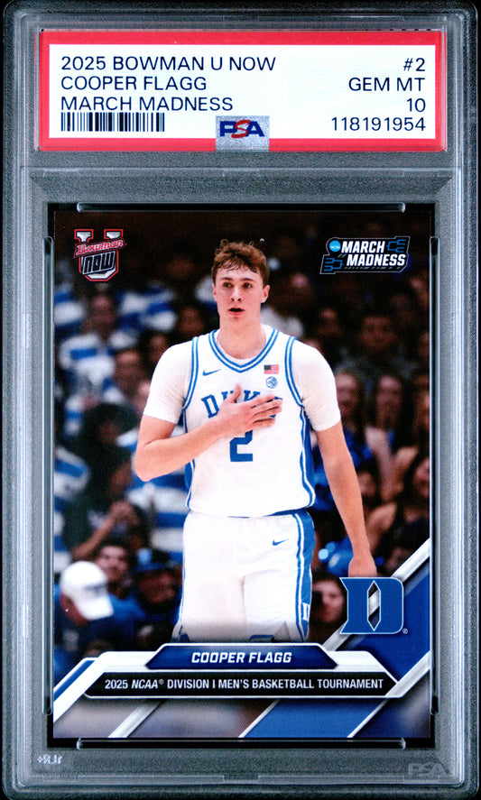 2025 Bowman U Now March Madness #2 Cooper Flagg PSA 10 118191954