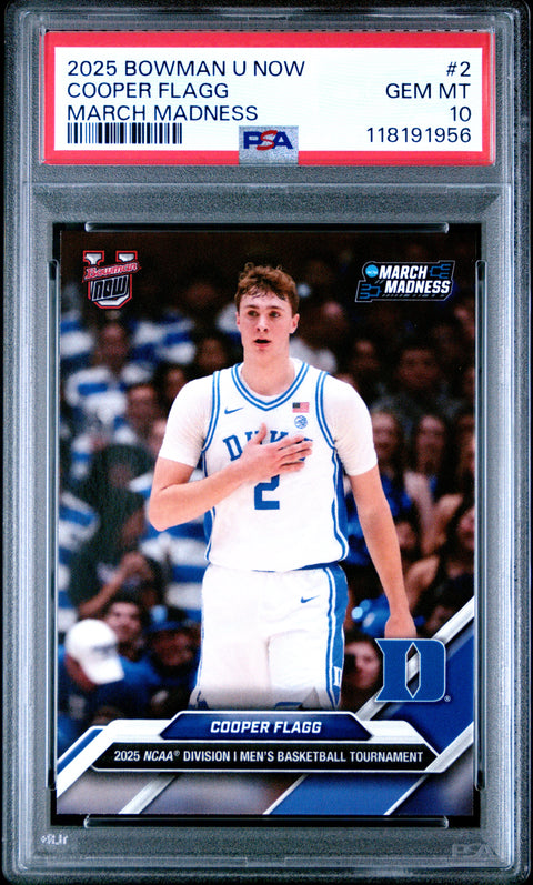 2025 Bowman U Now March Madness #2 Cooper Flagg PSA 10 118191956