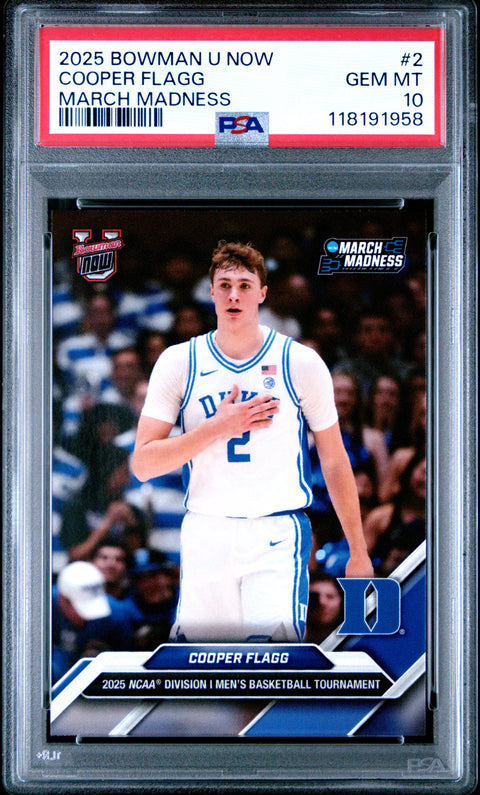 2025 Bowman U Now March Madness #2 Cooper Flagg PSA 10 118191958