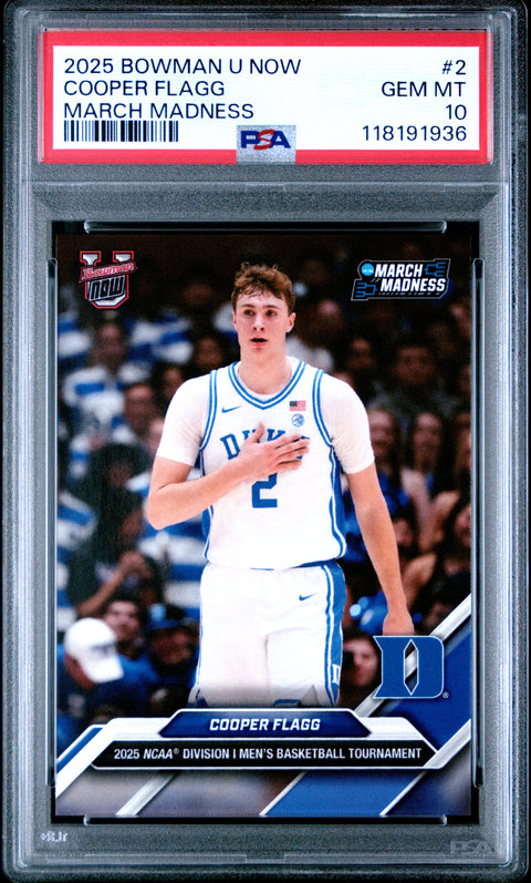 2025 Bowman U Now March Madness #2 Cooper Flagg PSA 10 118191936