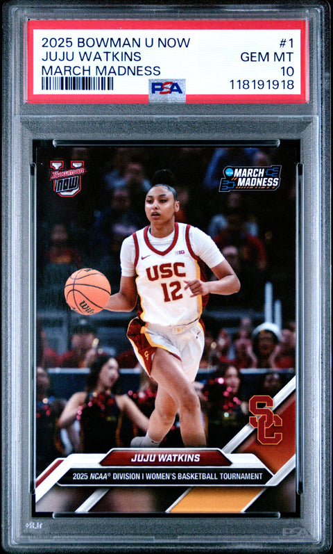 2025 Bowman U Now March Madness #1 Juju Watkins PSA 10 118191918