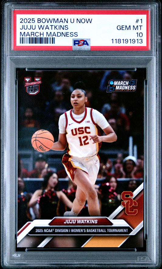 2025 Bowman U Now March Madness #1 Juju Watkins PSA 10 118191913