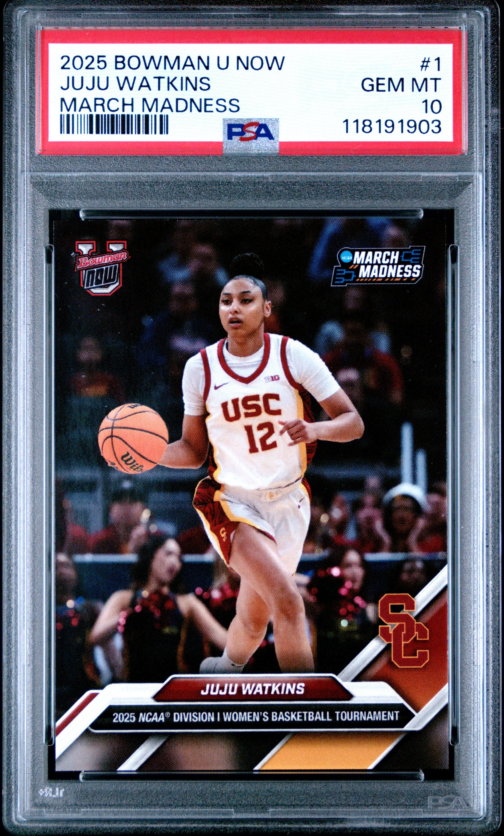 2025 Bowman U Now March Madness #1 Juju Watkins PSA 10 118191903