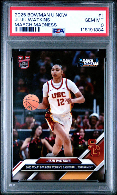 2025 Bowman U Now March Madness #1 Juju Watkins PSA 10 118191884