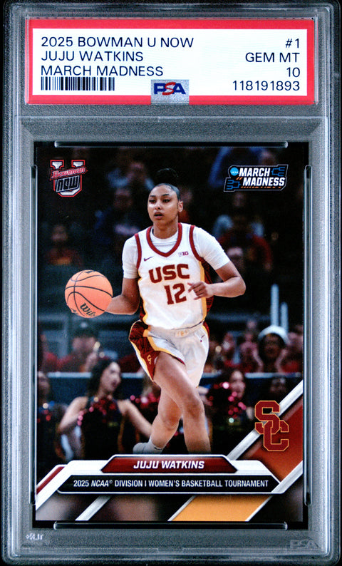 2025 Bowman U Now March Madness #1 Juju Watkins PSA 10 118191893