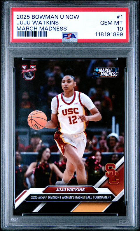 2025 Bowman U Now March Madness #1 Juju Watkins PSA 10 118191899