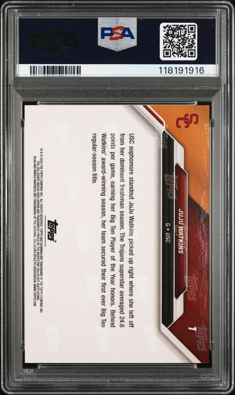 2025 Bowman U Now March Madness #1 Juju Watkins PSA 10 118191916
