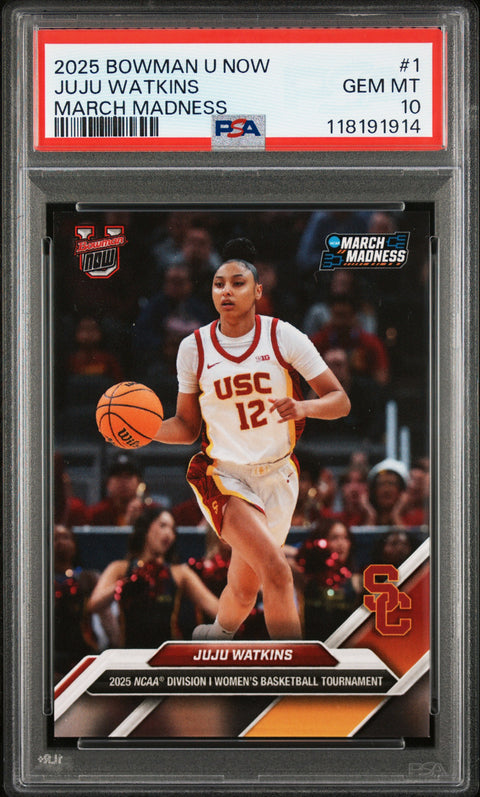 2025 Bowman U Now March Madness #1 Juju Watkins PSA 10 118191914