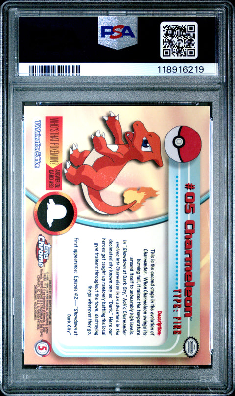 2000 Topps Chrome Pokemon T.V. Charmeleon #5 PSA 9