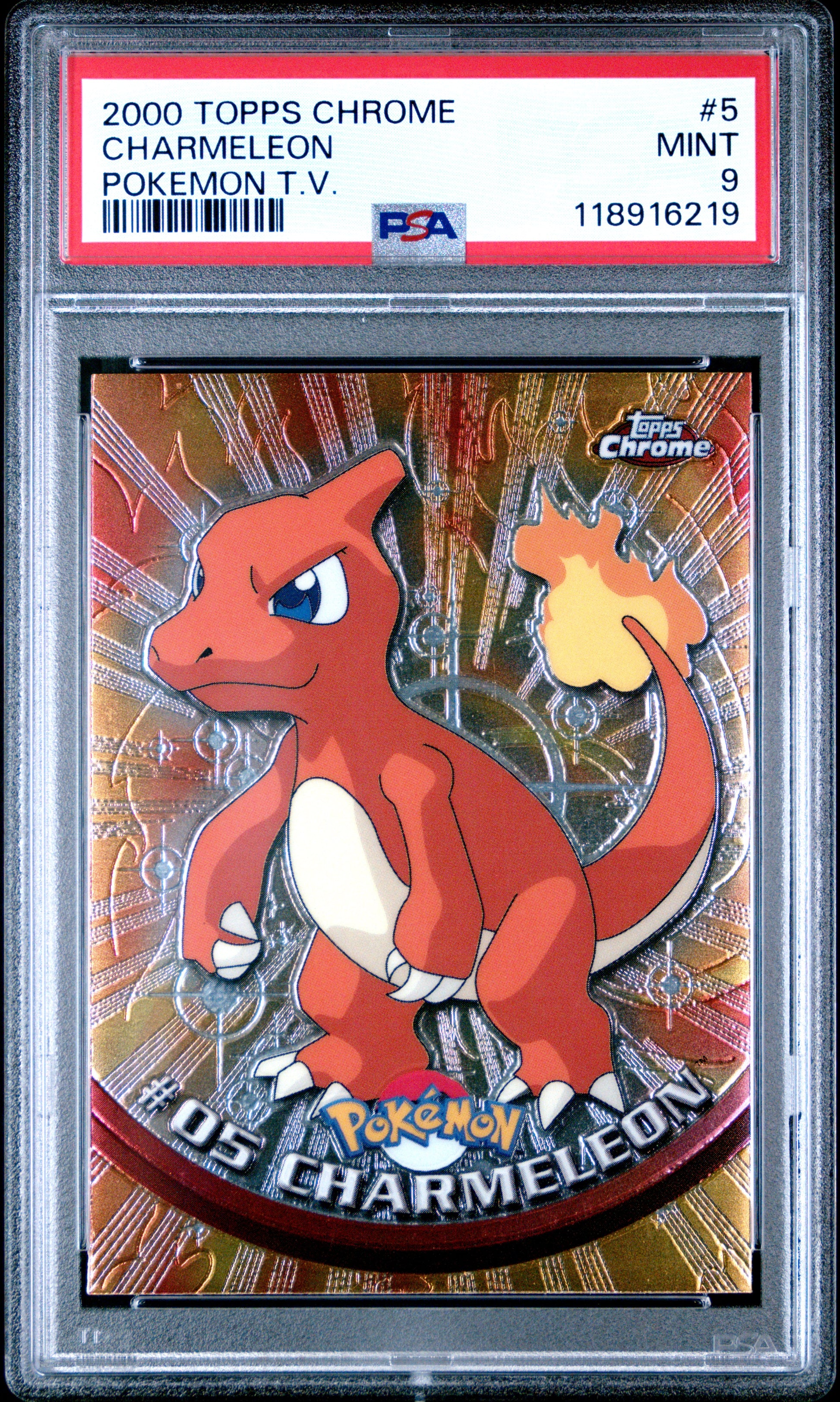 2000 Topps Chrome Pokemon T.V. Charmeleon #5 PSA 9