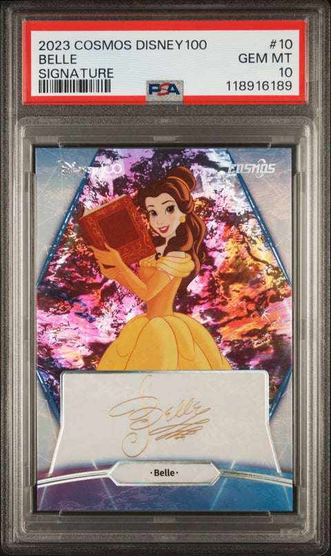 2023 Kakawow Cosmos Disney100 All-Star Signatures Belle #10 PSA 10