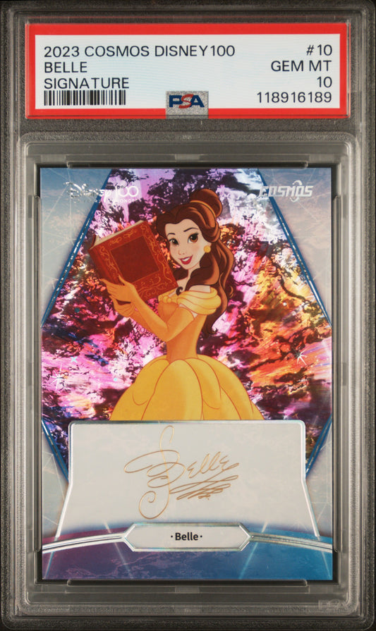2023 Kakawow Cosmos Disney100 All-Star Signatures Belle #10 PSA 10