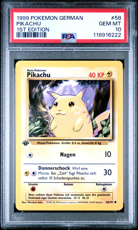 1999 Pokemon German Pikachu #58 PSA 10