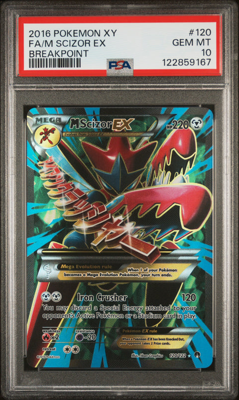 2016 Pokemon Xy Breakpoint Fa/M Scizor Ex #120 PSA 10