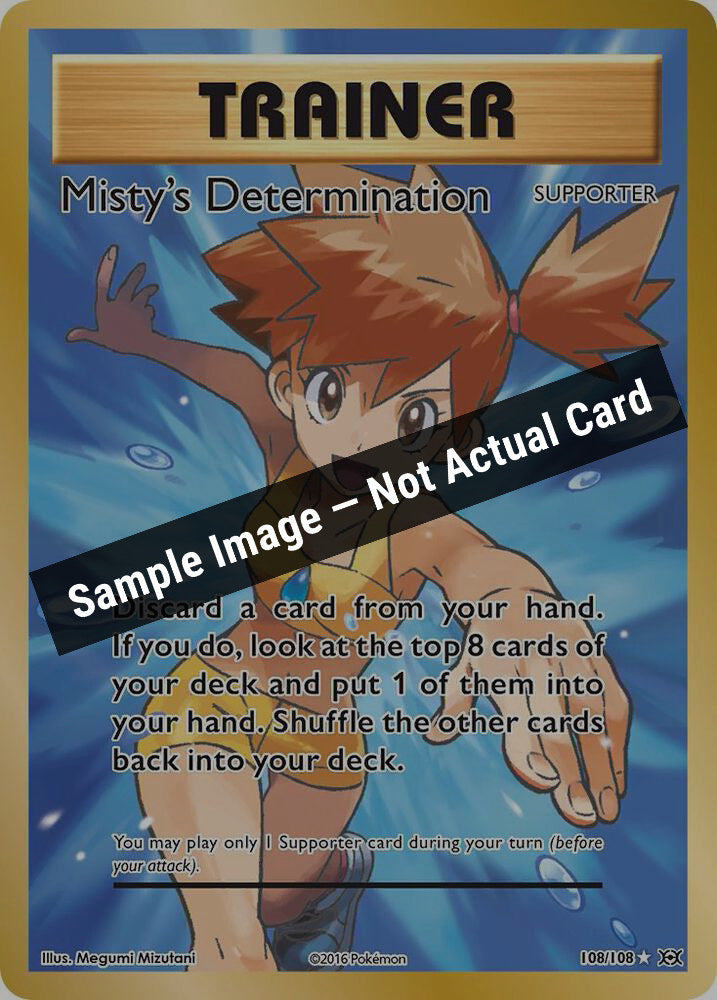 Pokemon,XY - Evolutions,Misty's Determination (Full Art) - 108/108,Holofoil,Lightly Played — Sample Image, Not Actual Card