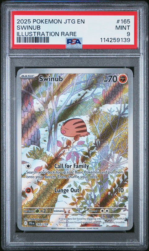 2025 Pokemon Jtg En-Journey Together Swinub #165 PSA 9