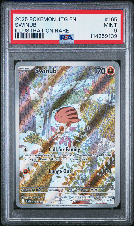 2025 Pokemon Jtg En-Journey Together Swinub #165 PSA 9
