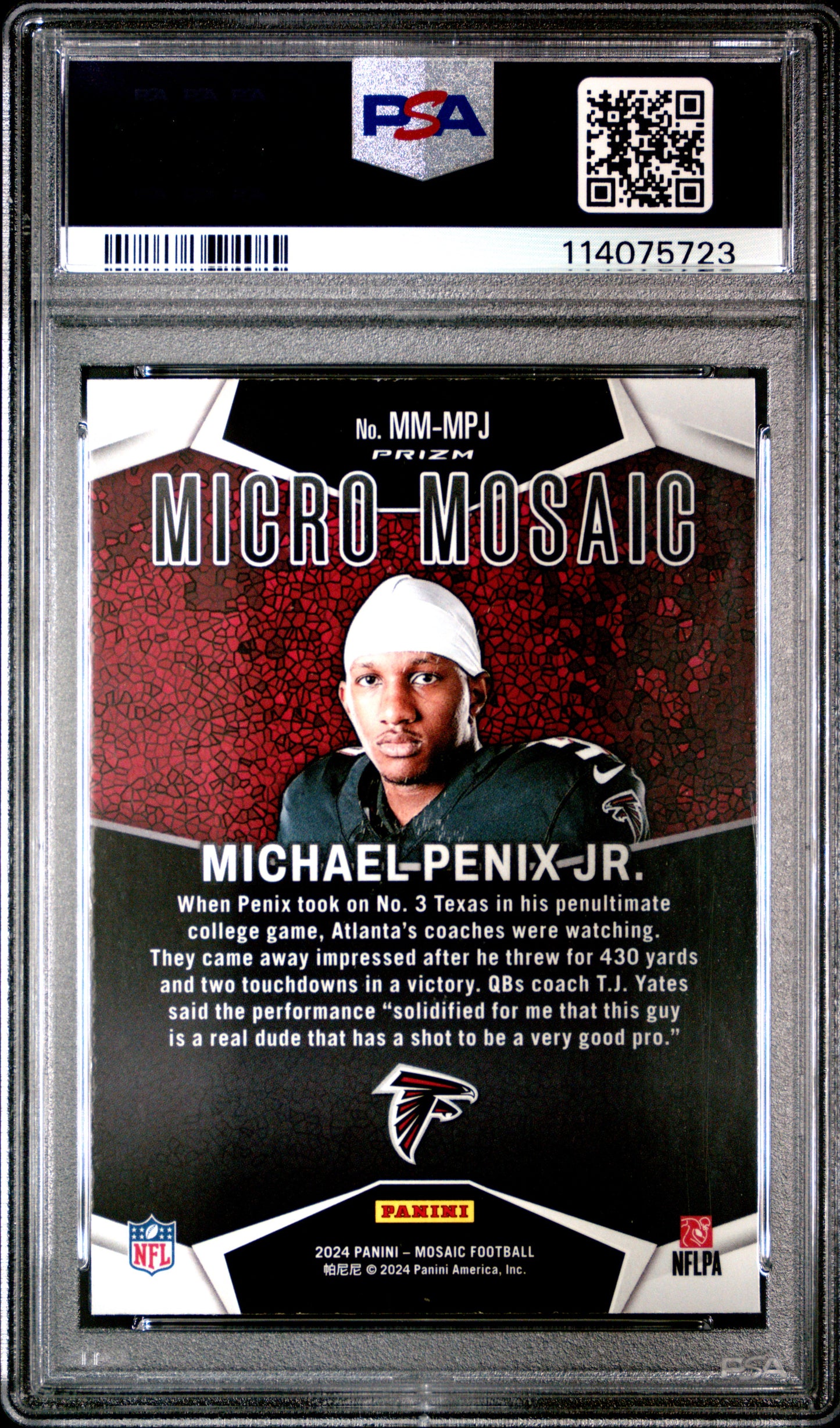 2024 Panini Mosaic Micro Mosaic #MMMPJ Michael Penix Jr. PSA 9 114075723