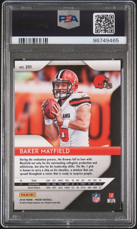 2018 Panini Prizm #201 Baker Mayfield PSA 9 98749465