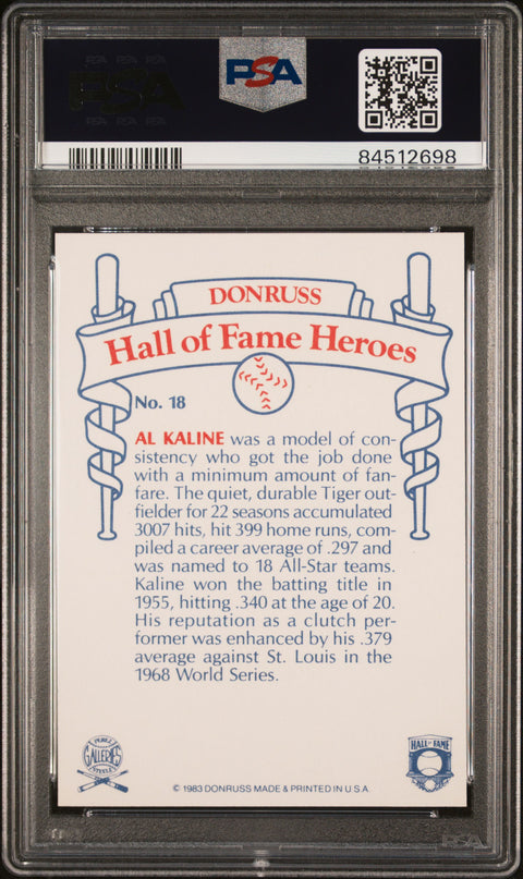 1983 Donruss Al Kaline Hall Of Fame Heroes PSA 7 84512698