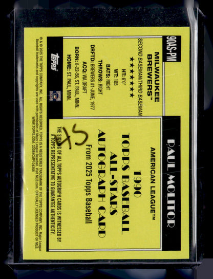 2025 Topps #90AS-PM Paul Molitor All Star American League Auto