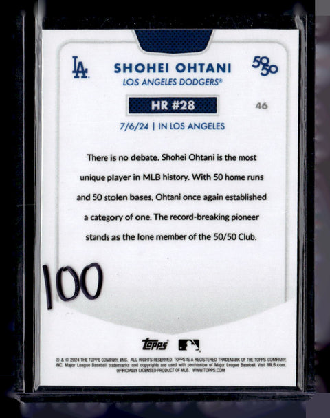 2024 Topps 50/50 #46 Shohei Ohtani Blue Refractor /150