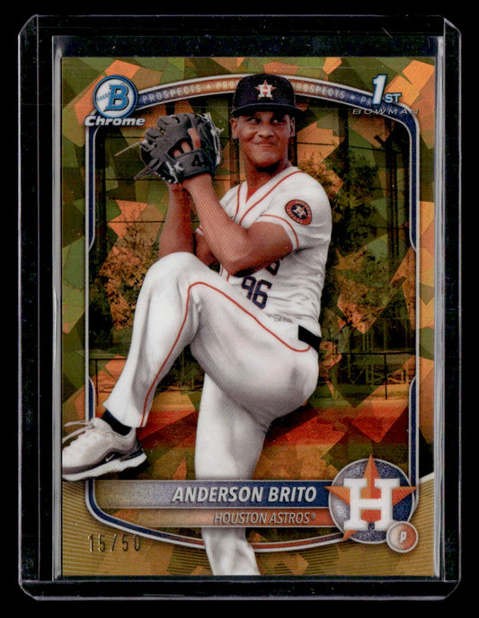 2025 Bowman Chrome 1st #BCP-98 Anderson Brito Gold Cracked Ice /50