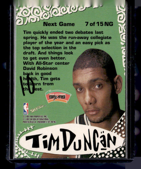 1997-98 SkyBox Premium #7 NG Tim Duncan Next Game
