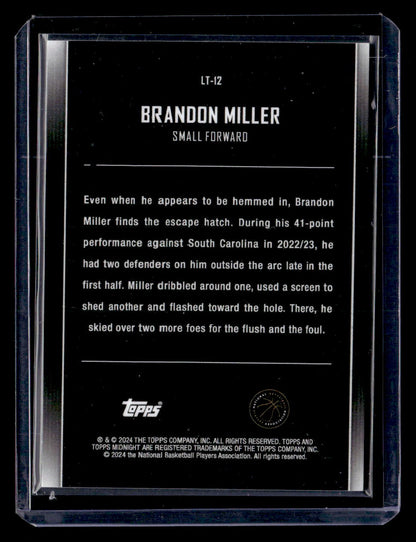 2024 Topps Midnight #LT-12 Brandon Miller Pink Lunar Tide /99