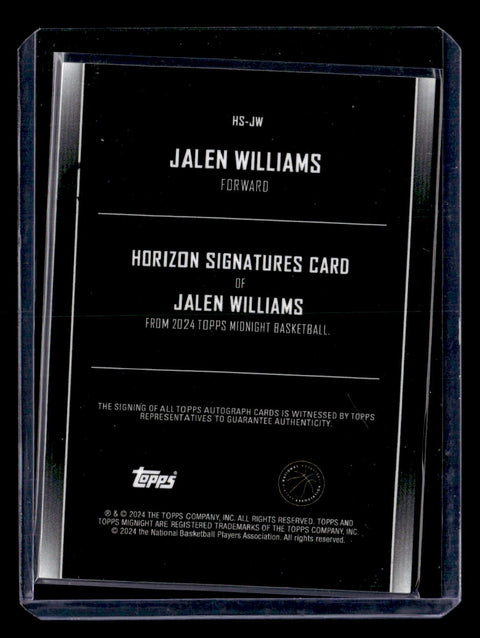 2024 Topps Midnight #HS-JW Jalen Williams Horizon Signature /199