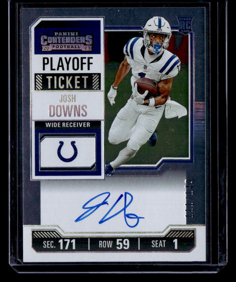 2023 Panini Contenders #121 Josh Downs Playoff Ticket #/149