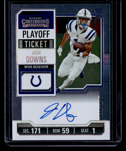 2023 Panini Contenders #121 Josh Downs Playoff Ticket #/149